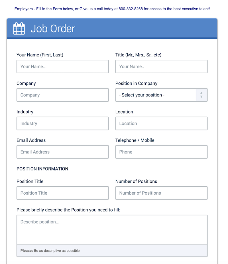 Job Order Form