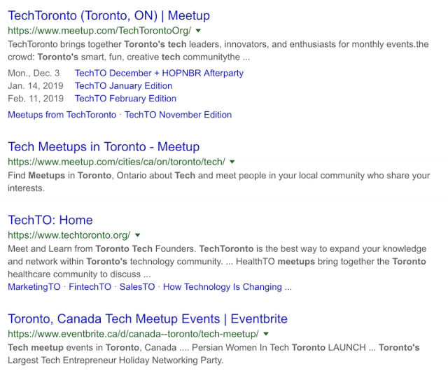 Toronto Tech Meetups